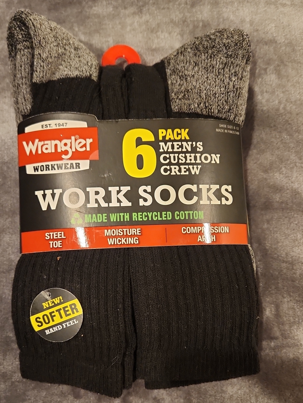 Wrangler 6 Pack Work Socks
